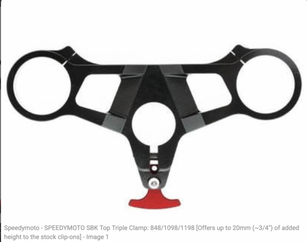 SPEEDYMOTO SBK Top Triple Clamp: 848/1098/1198 [Offers up to 20mm (~3/4") of added height to the stock clip-ons