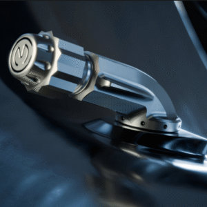 Titanium tire valve M8 / 90° with Aluminum insert by Moto Corse