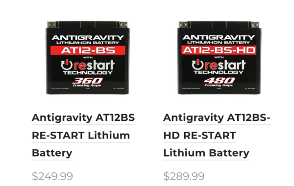 Antigravity Lithium Batteries